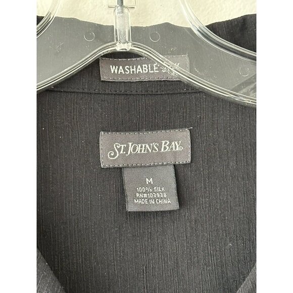 St John’s Bay Short Sleeve Button Up Silk Hawaiian Shirt Mens Medium - Picture 2 of 7